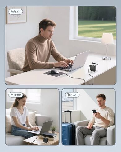 شاحن كمبيوتر محمول AKELON 65W USB C لجهاز Lenovo Thinkpad Yoga HP Elitebook Spectre Dell Latitude MacBook Pro ASUS Chromebook Samsung 20V 3.25A Type C PD محول طاقة سريع للحائط in Kuwait