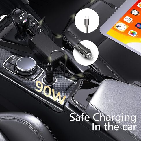 90W USB-C Laptop Car Charger Compatible with MacBook Pro/Air, Dell XPS/Latitude, HP, Lenovo, ASUS, Acer, Chromebook, Surface More Type-C Laptop Devices in Kuwait