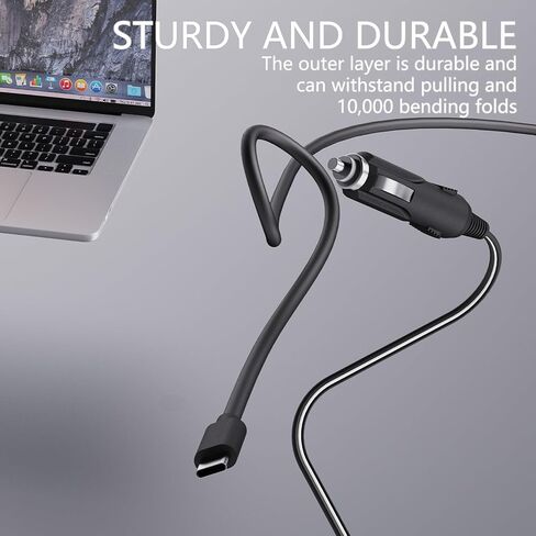 90W USB-C Laptop Car Charger Compatible with MacBook Pro/Air, Dell XPS/Latitude, HP, Lenovo, ASUS, Acer, Chromebook, Surface More Type-C Laptop Devices in Kuwait