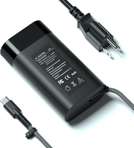 New Slim 65W Fast-Charging Laptop Charger​ – Ultra-Portable USB-C AC Adapter for HP Spectre X360/Envy/EliteBook/Chromebook/ZBook/, Type C AC Adapter Power Cord Supply in Kuwait