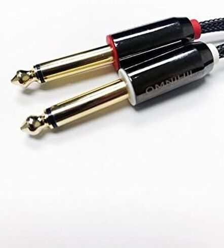 كابل Omnihil 3.5 ملم TRS إلى Dual 1/4 بوصة TS Premium Stereo Breakout Cable متوافق مع (15 قدم / 5 متر) الصوت العالمي Apollo Twin USB 3 Audio Interfac e in Kuwait