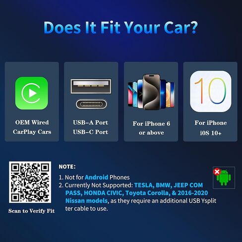 محول CarPlay اللاسلكي لترقية iPhone 2026 - اتصال مستقر تحويل سلكي إلى لاسلكي متوافق مع السيارات 2018+، iOS 10+ (USB-C) in Kuwait