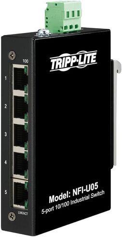 محول شبكة إيثرنت بـ 8 منافذ من Tripp Lite 10/100 ميجابت في الثانية -40 درجة إلى 167 درجة فهرنهايت نطاق درجة حرارة غير مُدار متوافق مع TAA حامل DIN (NFI-U08-2) in Kuwait
