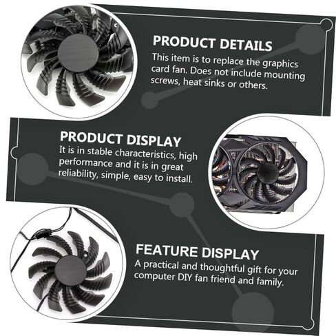 SHINEOFI استبدال مروحة تبريد الهواء Gpu مقاس 75 مم Pld08010s12h لتبريد بطاقة الرسومات، ومروحة بطاقة الفيديو المتوافقة مع مكونات الكمبيوتر الشخصي in Kuwait