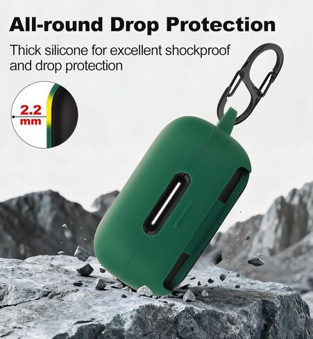 Silicone Case Compatible with Anker Soundcore P30i, Shockproof Protective Cover with Carabiner for Easy Attachment, Designed for Men and Women (Green) in Kuwait