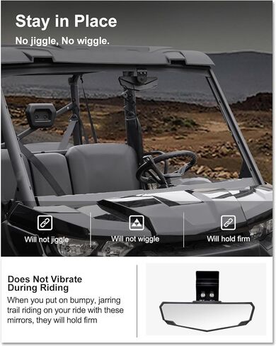 KIWI MASTER Rear View Center Mirrors Compatible for 2015-2024 Can Am Defender Polaris Ranger 570 900 1000 Crew Accessories Rearview Racing Convex Mirror in Saudi Arabia