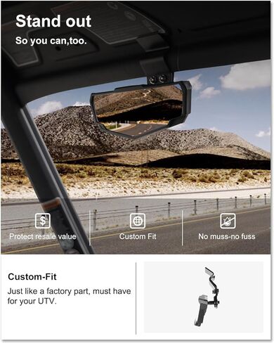 KIWI MASTER Rear View Center Mirrors Compatible for 2015-2024 Can Am Defender Polaris Ranger 570 900 1000 Crew Accessories Rearview Racing Convex Mirror in Saudi Arabia