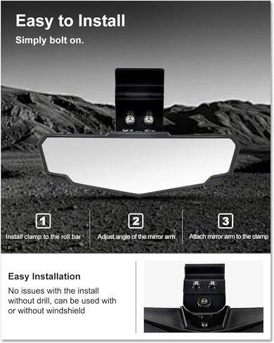 KIWI MASTER Rear View Center Mirrors Compatible for 2015-2024 Can Am Defender Polaris Ranger 570 900 1000 Crew Accessories Rearview Racing Convex Mirror in Saudi Arabia