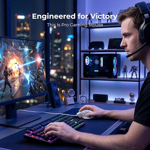 RED SAMURAI Wired Gaming Mouse, MMO Gaming Mouse 12400DPI, 15 Macro Programable Buttons, Ergonomic RGB Wired Mouse with 10 Side Buttons, Stable Grip, Compatible for MMO/FPS/MOBA in Kuwait