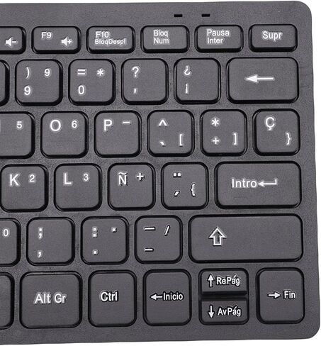 مجموعة لوحة مفاتيح وماوس لاسلكية 2.4 جيجا هرتز من LICAEVEY، لوحة مفاتيح نحيفة بتصميم مفتاح إسباني 78 مفتاحًا، تعمل بالبطارية، نطاق 10 أمتار (33 قدمًا)، مع جهاز استقبال USB in Kuwait