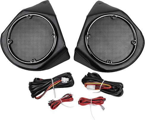 King Rear Trunk 5.25" Speakers w/Pods Mesh Grill Covers For Harley Road King/Road Glide/Street Glide Trike/Ultra-Classic/Electra Glide Standard & Select CVO models 1998-2013,Black Trim in Kuwait