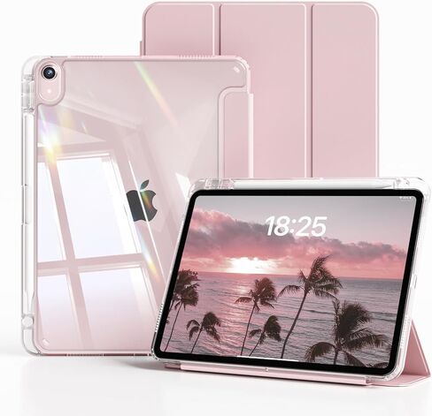 kenke Case for iPad Air 11 Inch (M4) 2026 / (M3) 2025 / (M2) 2024, iPad Air 5th/4th Gen 2022/2020 10.9 Inch with Pencil Holder, Slim TPU Frame Cover with Clear Hard Back, Auto Sleep/Wake, Light Pink in Kuwait
