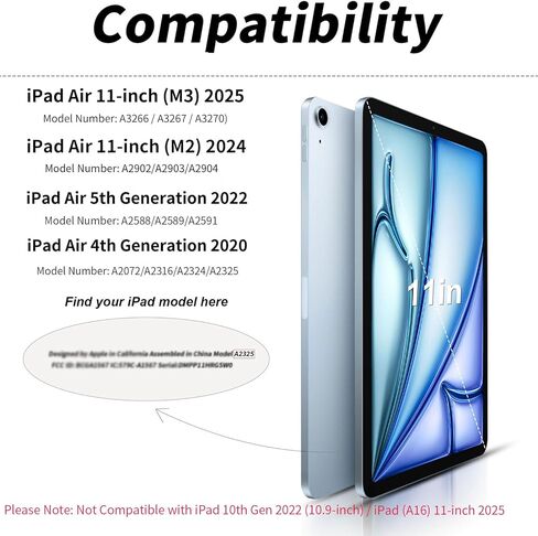 kenke Case for iPad Air 11 Inch (M4) 2026 / (M3) 2025 / (M2) 2024, iPad Air 5th/4th Gen 2022/2020 10.9 Inch with Pencil Holder, Slim TPU Frame Cover with Clear Hard Back, Auto Sleep/Wake, Light Pink in Kuwait