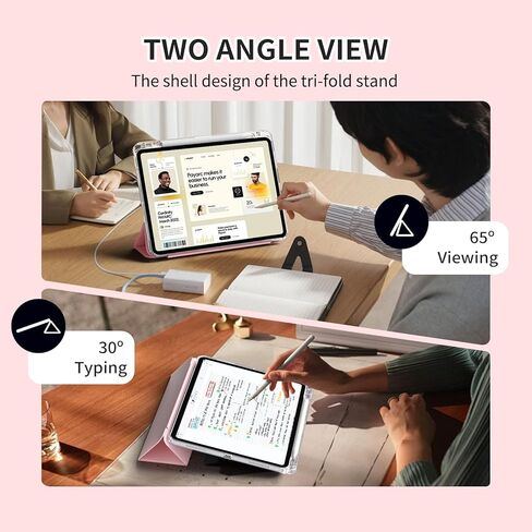 kenke Case for iPad Air 11 Inch (M4) 2026 / (M3) 2025 / (M2) 2024, iPad Air 5th/4th Gen 2022/2020 10.9 Inch with Pencil Holder, Slim TPU Frame Cover with Clear Hard Back, Auto Sleep/Wake, Light Pink in Kuwait