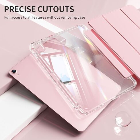 kenke Case for iPad Air 11 Inch (M4) 2026 / (M3) 2025 / (M2) 2024, iPad Air 5th/4th Gen 2022/2020 10.9 Inch with Pencil Holder, Slim TPU Frame Cover with Clear Hard Back, Auto Sleep/Wake, Light Pink in Kuwait