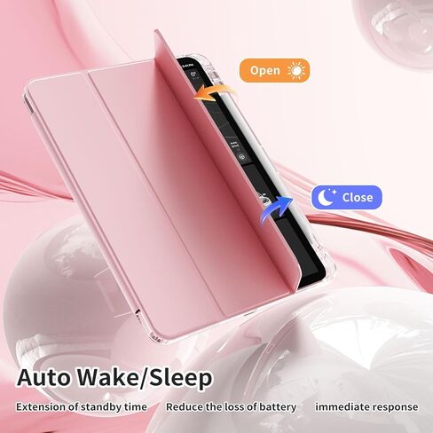 kenke Case for iPad Air 11 Inch (M4) 2026 / (M3) 2025 / (M2) 2024, iPad Air 5th/4th Gen 2022/2020 10.9 Inch with Pencil Holder, Slim TPU Frame Cover with Clear Hard Back, Auto Sleep/Wake, Light Pink in Kuwait