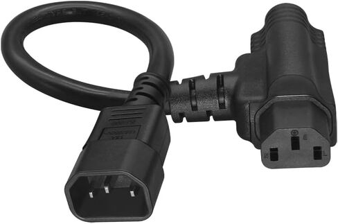 0.64M/2FT C14 to C13+5-15R Piggyback Power Cord,IEC 320 C14 Male to C13/Nema 5-15R Female Power Cable Cord SJT 14AWG in Kuwait