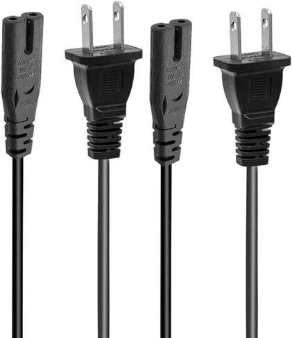 2-Pack AC Power Cord 6.5FT/2M Power Supply Cable Compatible for PS4 PS4 Slim PS5 PS2 PS3 PS3 Slim Xbox One S/X Xbox Series X Console in Kuwait