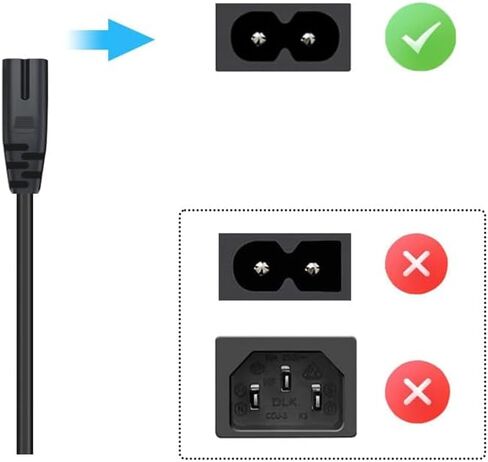 2-Pack AC Power Cord 6.5FT/2M Power Supply Cable Compatible for PS4 PS4 Slim PS5 PS2 PS3 PS3 Slim Xbox One S/X Xbox Series X Console in Kuwait