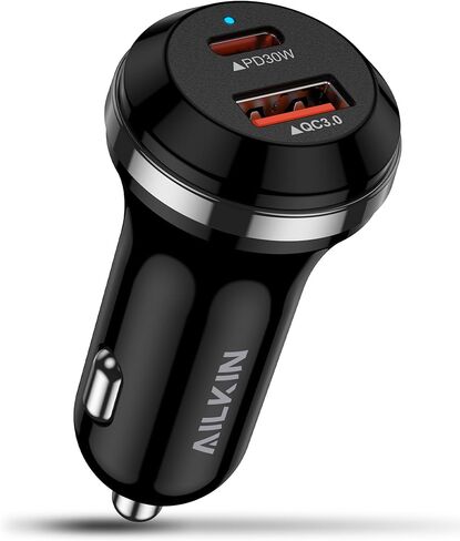 48W Fast Charge Car Charger USB C for iPhone 17e 17 Pro Max 17 Air 16e 16 Pro 15, Dual USB-C & USB-A Car Power Adapter PD/QC Fast Charging Cigarette Lighter Car Plug Charger for Galaxy S26Ultra Pixel in Kuwait