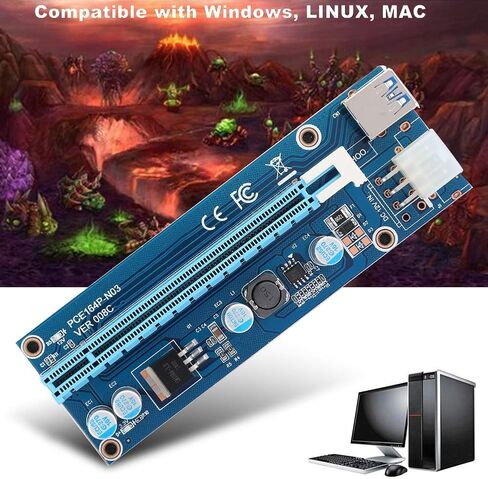 محول PCIE الآمن لفتحة بطاقة الرسومات، الموصل الأصلي لتعدين بطاقة الفيديو in Kuwait