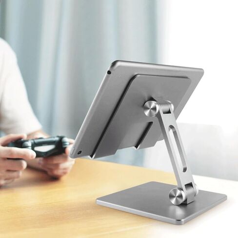 CALLARON Portable Aluminum Alloy Laptop Stand Adjustable Folding Cooling Rack Desktop Holder for Tablet and Notebook Computers Silver, Ergonomic Office and Home Use in Kuwait