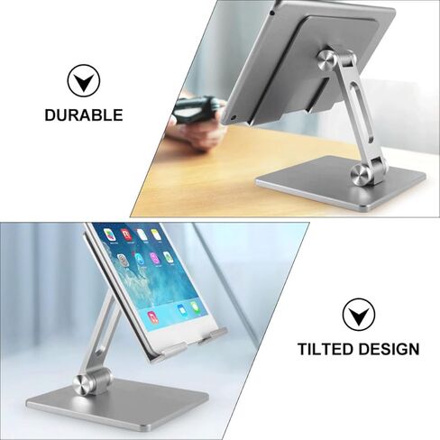 CALLARON Portable Aluminum Alloy Laptop Stand Adjustable Folding Cooling Rack Desktop Holder for Tablet and Notebook Computers Silver, Ergonomic Office and Home Use in Kuwait