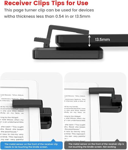 Remote Control Page Turner for Kindle Paperwhite Scribe Oasis Kobo eReaders, Clicker Page Turner for iPhone,iPad, Android Tablets Reading Camera Video Record Remote Triggers, Black in Kuwait