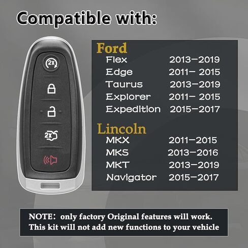 2Pcs DIY Remote Start Key Fob Replacement Kit for 2011 2012 2013 2014 2015 Ford Explorer Edge 2013-2019 Expedition Flex Taurus Lincoln MKS MKT MKX Navigator Keyless Entry for Ford Simple Key OBD Tool in Kuwait
