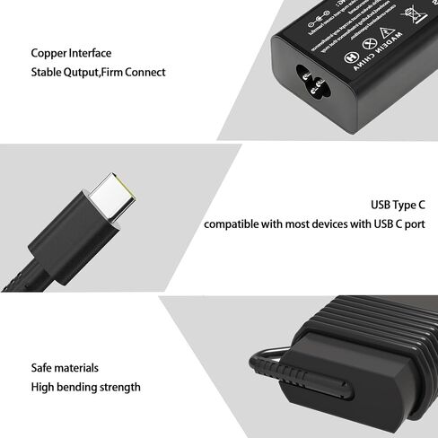 65W USB C Computer Laptop Charger Compatible with Lenovo Chromebook C940 C930 920 C630 730 720,100e 300e 500e, Fast Charging AC Adapter Power Cord in Kuwait