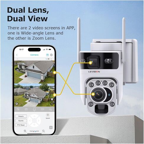 12MP 60X زووم بصري شاشات مزدوجة 4G كاميرا تعمل بالطاقة الشمسية واي فاي PTZ PIR كشف تتبع السيارات البشرية كاميرات أمنية في الهواء الطلق (أسود 4G إضافة 128G) in Kuwait