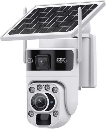 12MP 60X زووم بصري شاشات مزدوجة 4G كاميرا تعمل بالطاقة الشمسية واي فاي PTZ PIR كشف تتبع السيارات البشرية كاميرات أمنية في الهواء الطلق (Whte WiFi بدون بطاقة) in Saudi Arabia