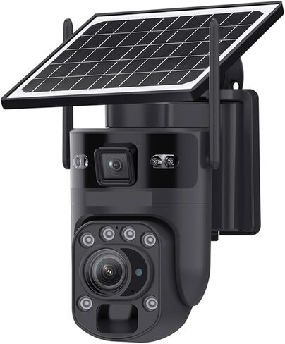 12MP 60X Optical Zoom Dual Screens 4G Solar Camera WiFi PTZ PIR Detection Human Auto Tracking Security Cameras Outdoor(Black WiFi No Card) in Kuwait