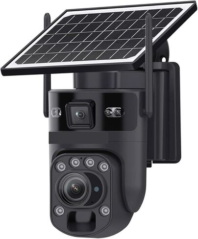 12MP 60X زووم بصري شاشات مزدوجة 4G كاميرا تعمل بالطاقة الشمسية واي فاي PTZ PIR كشف تتبع السيارات البشرية كاميرات أمنية في الهواء الطلق (أسود واي فاي إضافة 64G) in Kuwait