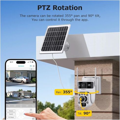 12MP 60X زووم بصري شاشات مزدوجة 4G كاميرا تعمل بالطاقة الشمسية واي فاي PTZ PIR كشف تتبع السيارات البشرية كاميرات أمنية في الهواء الطلق (أسود واي فاي إضافة 64G) in Kuwait