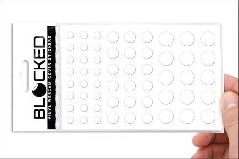 BLOCKED Original Vinyl Webcam Cover Stickers | Restickable & Stackable Privacy Covers | for All Camera-endable Devices | 3-Sizes | 57 Black (Muted Matte) in Kuwait