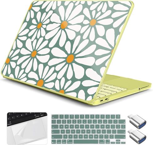 for MacBook Neo 13 inch Case 2026 (Model A3404, A18 Pro) Shockproof & Scratch-Resistant Hard Shell, Keyboard Cover, Trackpad Protector, 2 OTG Adapter, for Women Girly Cute, Cherry Blossom in Kuwait