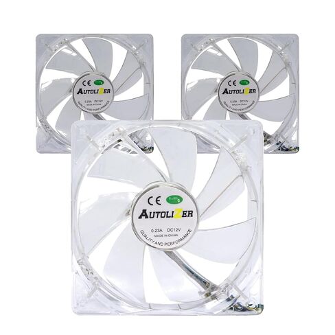 Pack of 3: 120mm White LEDs PC Fans, Sleeve Bearing Silent Cooling Fan for Computer PC Cases, CPU Coolers in Kuwait