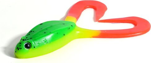DONGRU Frog Lure,Bass Trout Fishing Lures,Soft Fishing Lures Set, 5 Multi-Color Curly Tail Baits, Realistic Fish Head Design for Freshwater Sailwater in Kuwait