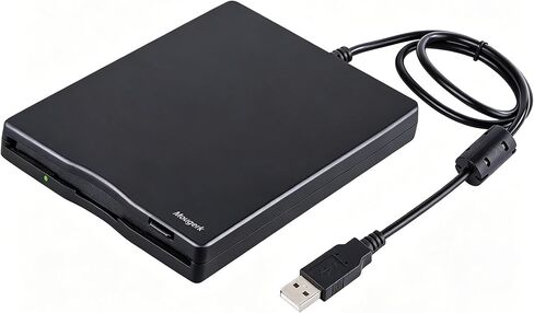 محرك أقراص مرن USB من موجيرك، محرك أقراص مرنة خارجي USB مقاس 3.5 بوصة، سعة 1.44 ميجابايت FDD، توصيل وتشغيل محرك USB محمول لأجهزة الكمبيوتر المحمولة وأجهزة الكمبيوتر المحمولة (أسود) in Kuwait