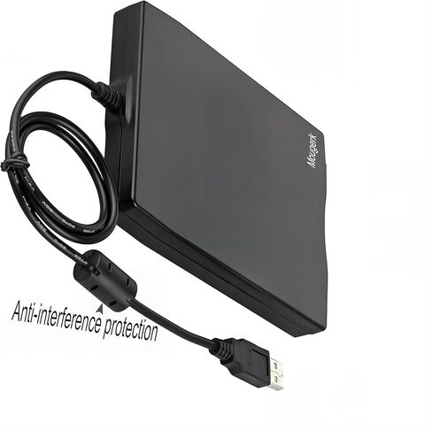 محرك أقراص مرن USB من موجيرك، محرك أقراص مرنة خارجي USB مقاس 3.5 بوصة، سعة 1.44 ميجابايت FDD، توصيل وتشغيل محرك USB محمول لأجهزة الكمبيوتر المحمولة وأجهزة الكمبيوتر المحمولة (أسود) in Kuwait