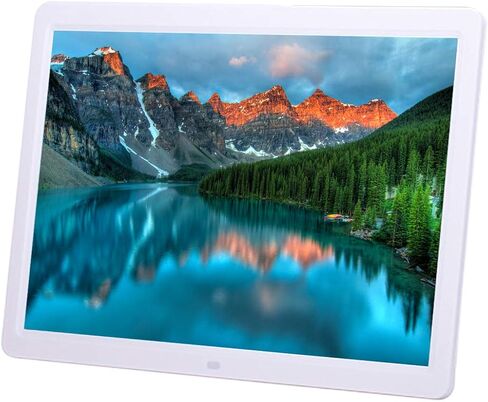 Digital Photo Frames 15.2 Inch Ultra-Thin Advertising Player, 1280 × 800 Resolution Home Hd, Support 1080P Video Playback Decorative (White Color) in Kuwait