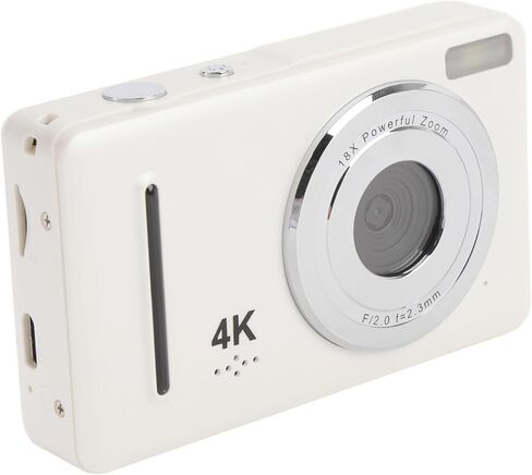 كاميرا رقمية 4K، كاميرا شاشة 64 ميجابكسل 2.4 بوصة، تكبير رقمي 18x كاميرا فيديو محمولة قابلة لإعادة الشحن ومدمجة للسفر للمبتدئين (روزيت) in Kuwait