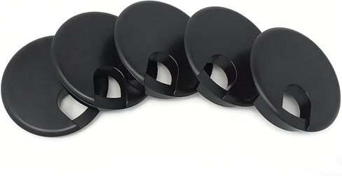 Desk Grommet w/Cover for 2.5 Inch Hole. Black Plastic 5 Pack for Cable Management in Kuwait