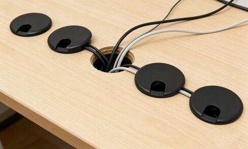 Desk Grommet w/Cover for 2.5 Inch Hole. Black Plastic 5 Pack for Cable Management in Kuwait