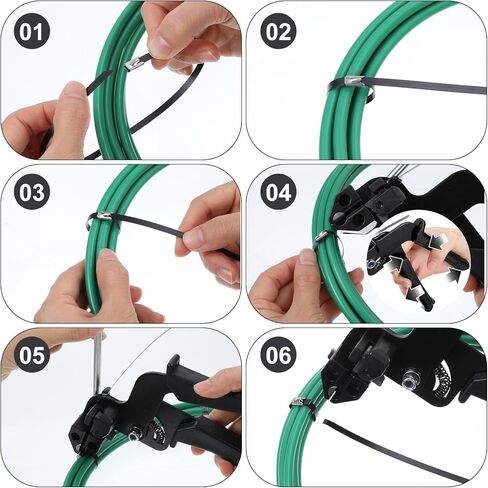Professional Metal Zip Tie Tool Kit with 150 Stainless Steel Zip Ties - 11.8 Inch Heavy-Duty Metal Cable Ties & Fastening/Cutting Cable Tie Plier for Fence, Pipe, Exhaust, Vehicle & Outdoor Use in Kuwait