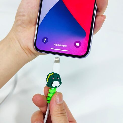 10 Pack Cartoon Animal Cable Protectors for Phone Charging Cord, Silicone USB Wire Saver for Android Smartphone Data Line, Multicolor Decorative Cord Wraps for Phone Accessories in Kuwait