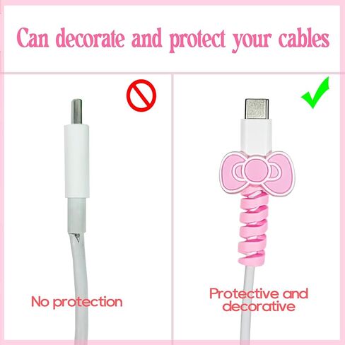 10 Pack Cartoon Animal Cable Protectors for Phone Charging Cord, Silicone USB Wire Saver for Android Smartphone Data Line, Multicolor Decorative Cord Wraps for Phone Accessories in Kuwait