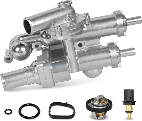 WMPHE Upgraded Aluminium Engine Coolant Thermostat Housing Compatible with Chrysler 200 Sebring Dodge Avenger Caliber Journey Jeep Compass Patriot 2.4L 2007-2020, Replacement for 68003582AB 902-319 in Saudi Arabia