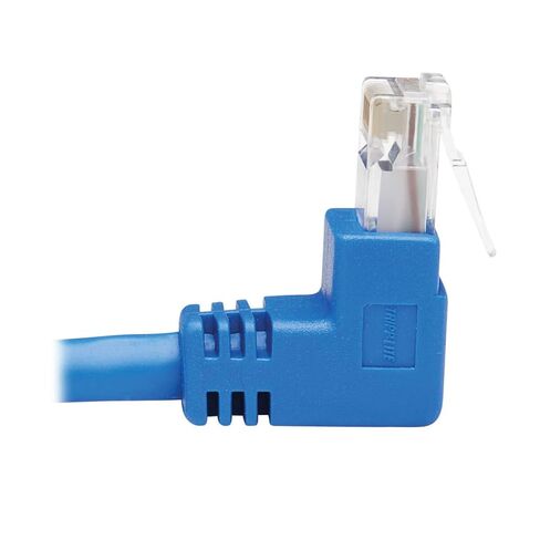 كابل إيثرنت TRIPP LITE Up Angle Cat6، كابل توصيل شبكة UTP مصبوب جيجابت، أزرق، 15 قدم (N204-015-BL-UP) in Kuwait